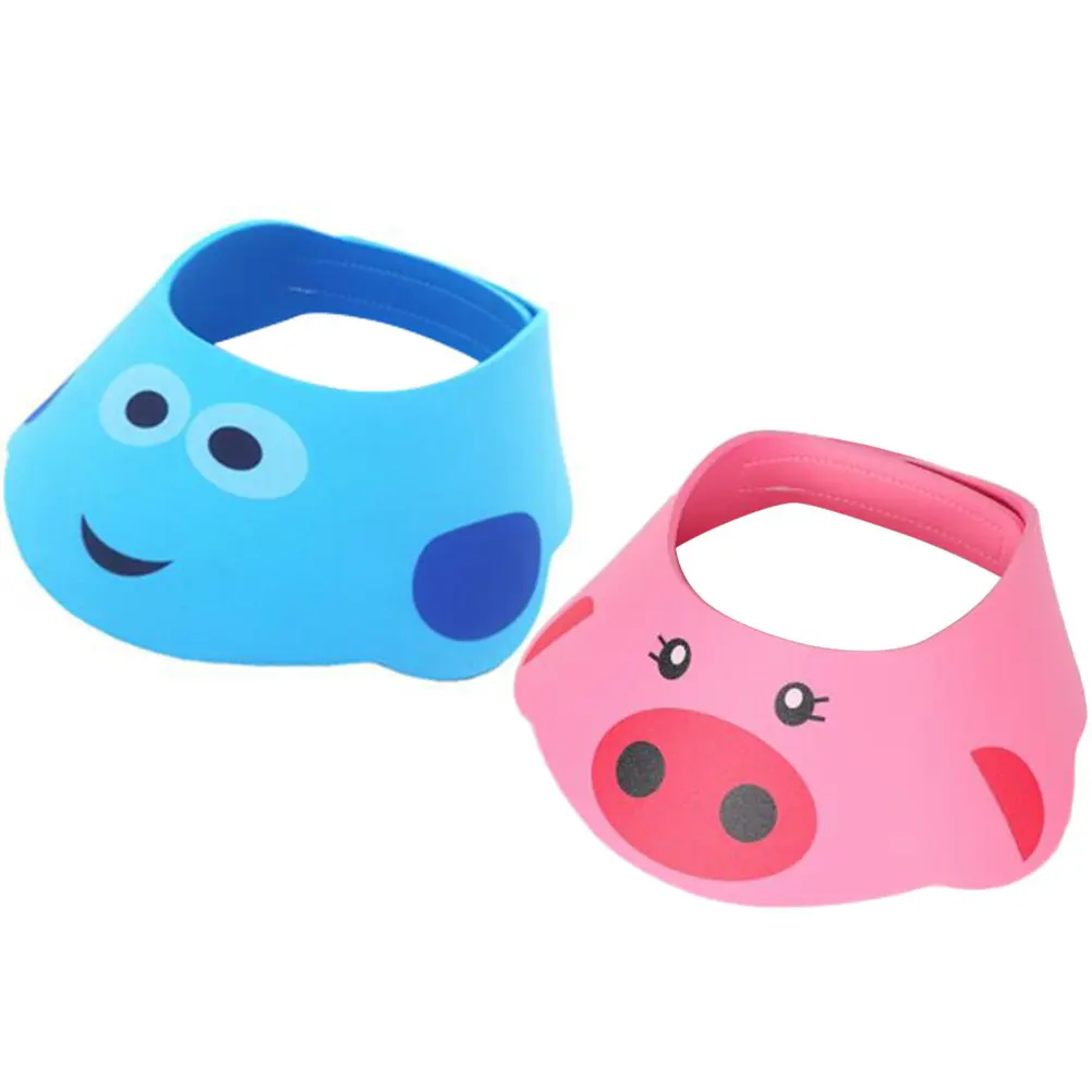 

2Pcs Baby Bath Hat with Adjustable Design Cute Cartoon Hair Washing Shield for Toddlers Ideal for Shampoo and Haircut