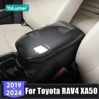 Para Toyota RAV4 XA50 RAV 4 Hybrid 2019 2020 2021 2022 2023 2024 cubierta de caja de almacenamiento de apoyabrazos de coche pegatina a prueba de polvo esteras impermeables