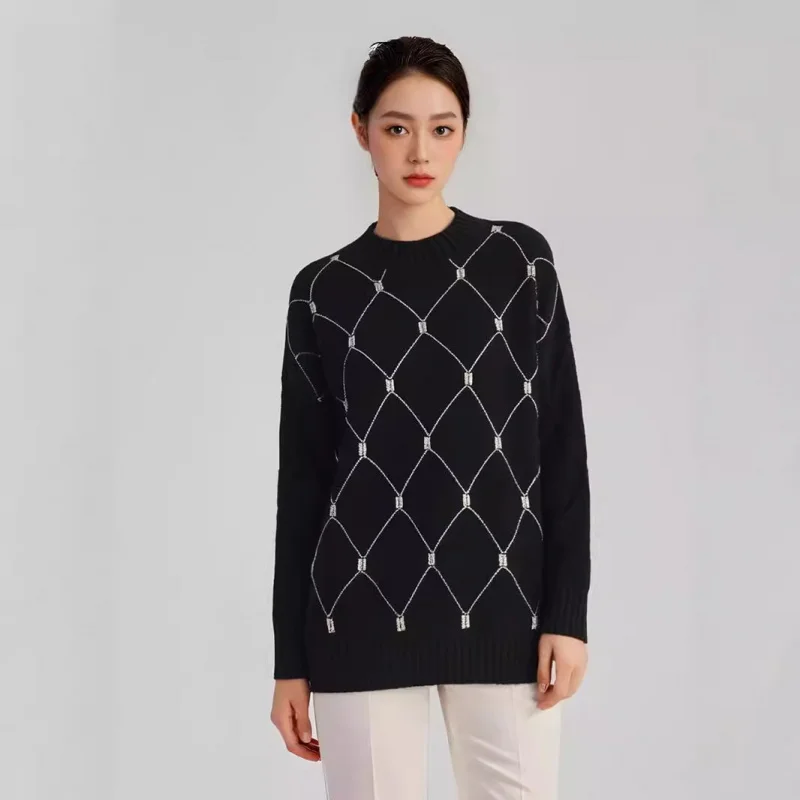 

Модный свитер для весны и осени, новый нежный стиль, круглый вырез, свободный крой, вязаный свитер для женщин.