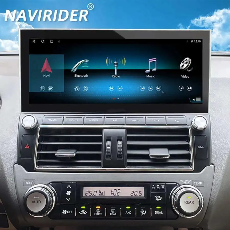 12.3inch Android 14 Touch Screen For Toyota Land Cruiser Prado 150 LC150 2014-2017 Car Radio Multimedia Video Player GPS Stereo