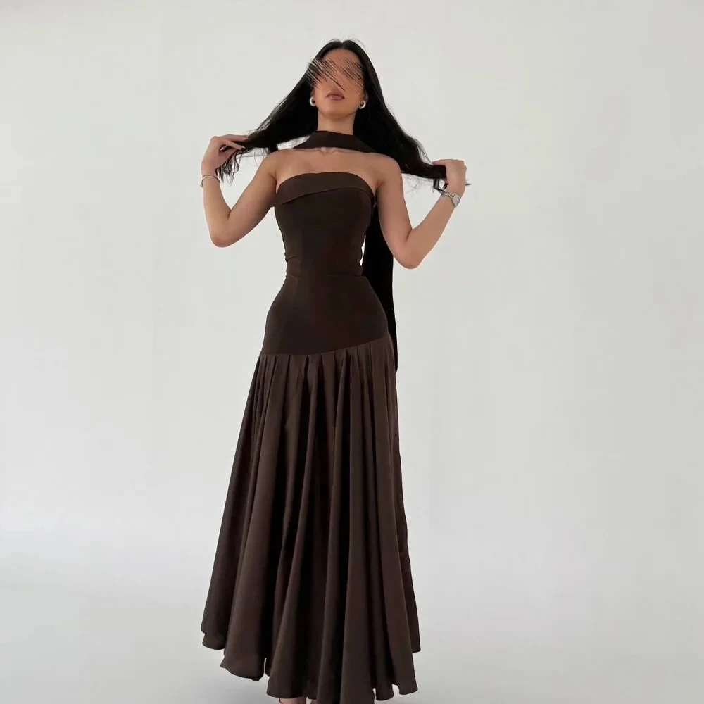 

Formal Strapless Long Bespoke Occasion Gown Evening Dresses Prom Pastrol Unisex Jersey Retro Dubai Saudi Arabic Customized