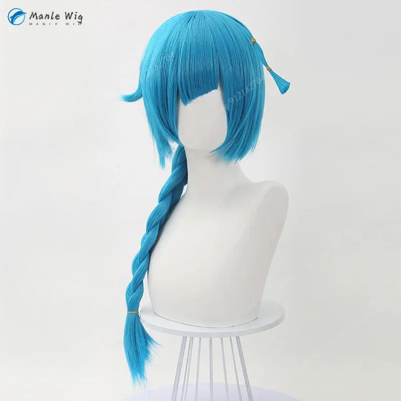 

LOL Arcane Blue Braid Anime Cosplay Heat Resistant Synthetic Hair Jinx Juvenile Wigs + Free Wig Cap