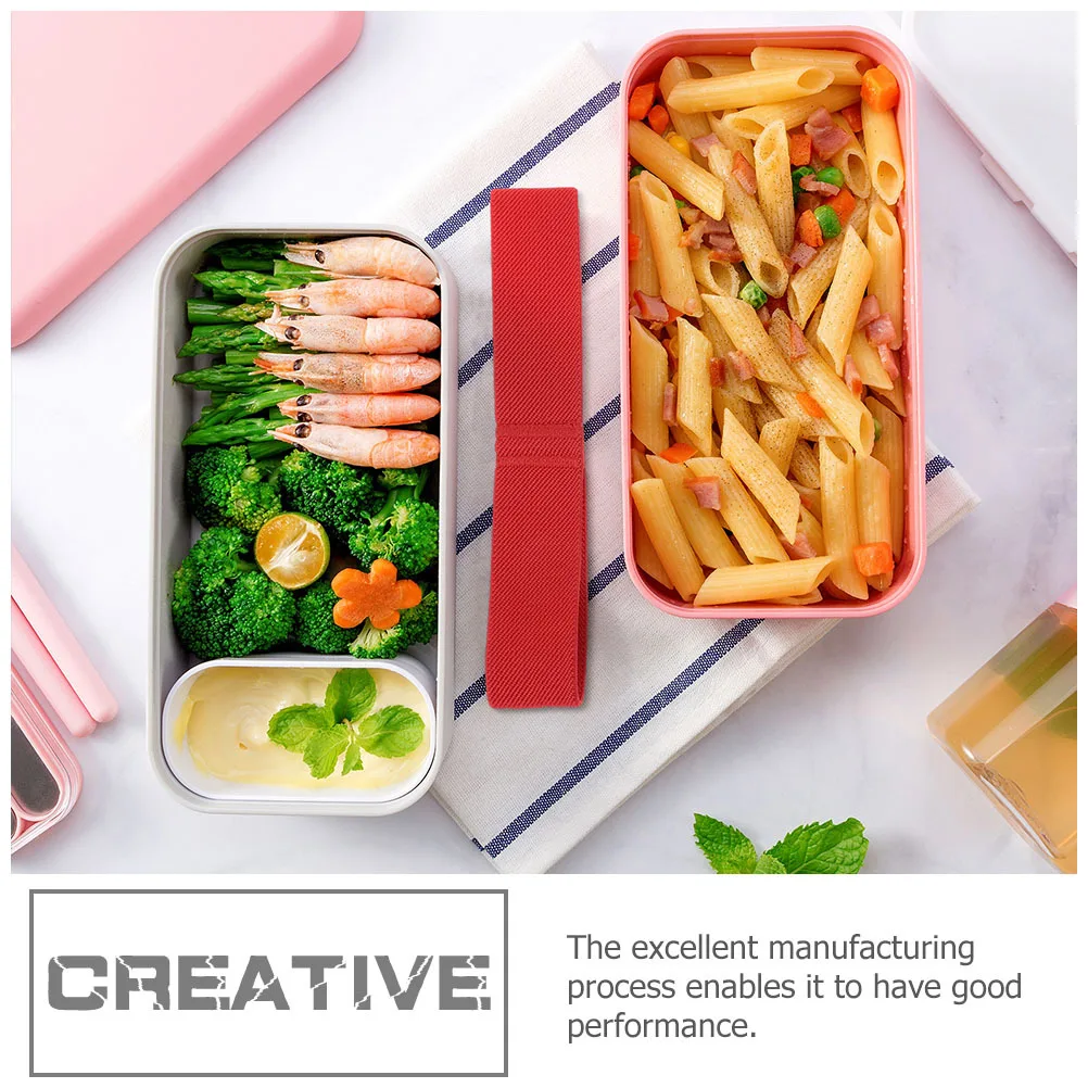 6pcs Elastic Bento Box Bands High Elasticity Food Container Fixing Straps For Lunch Box Storage Nylon Lunchbox Straps