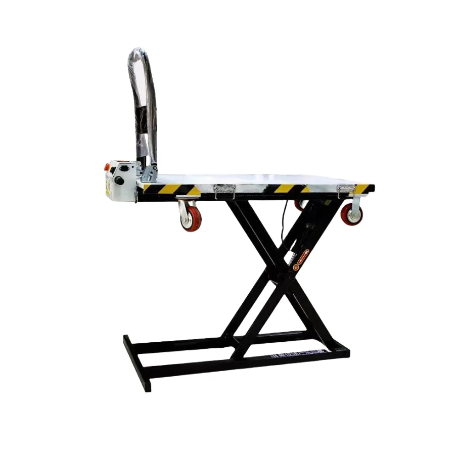 65cm Portable Steel Four Wheel Scissor Slide Rail Mobile Hydraulic Lift Platform XM-66 100x70cm