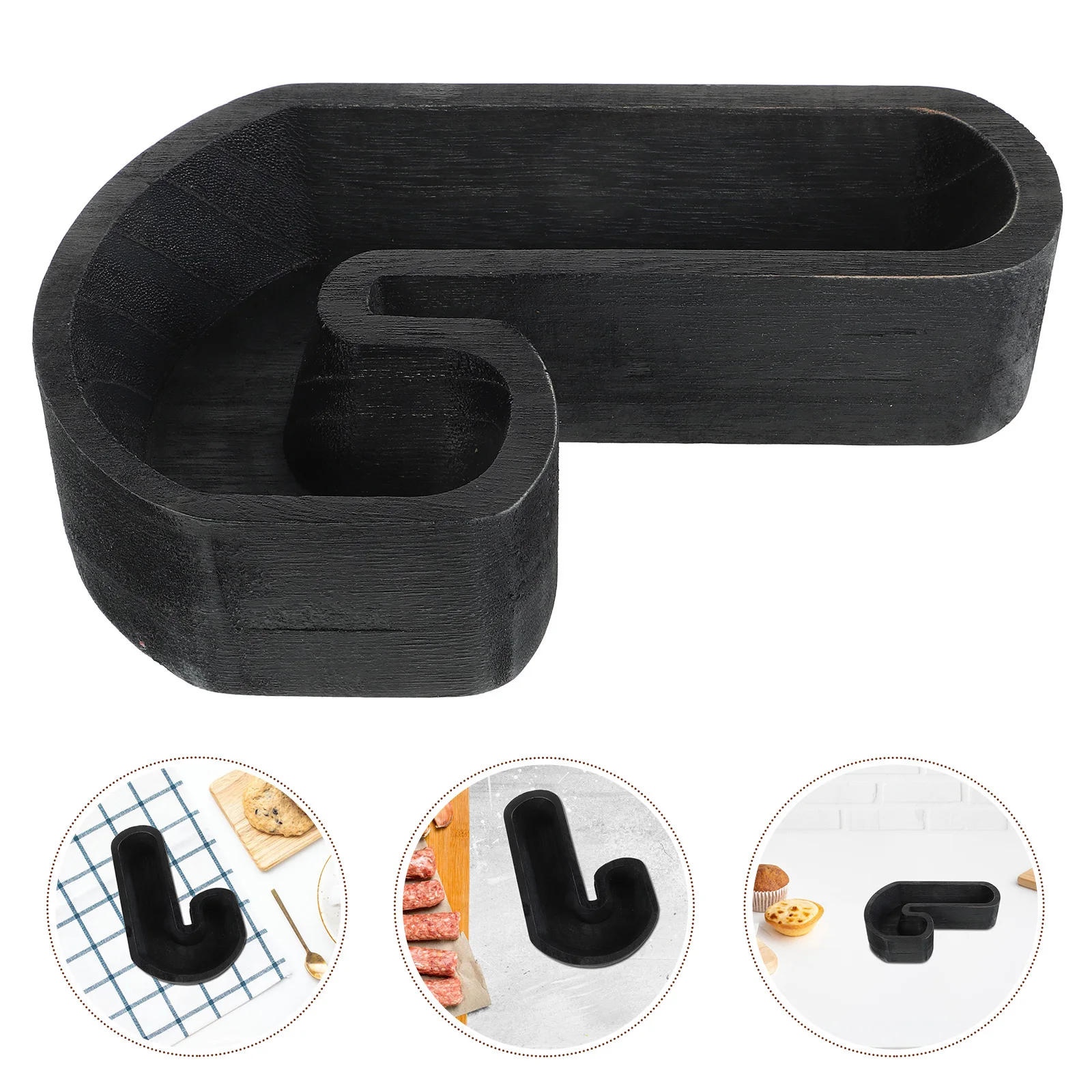 

Wooden Cane Tray Candy Cane Shape Multi-Use Christmas Snack Nuts Fruit Serving Plate Party Food Serving Platter