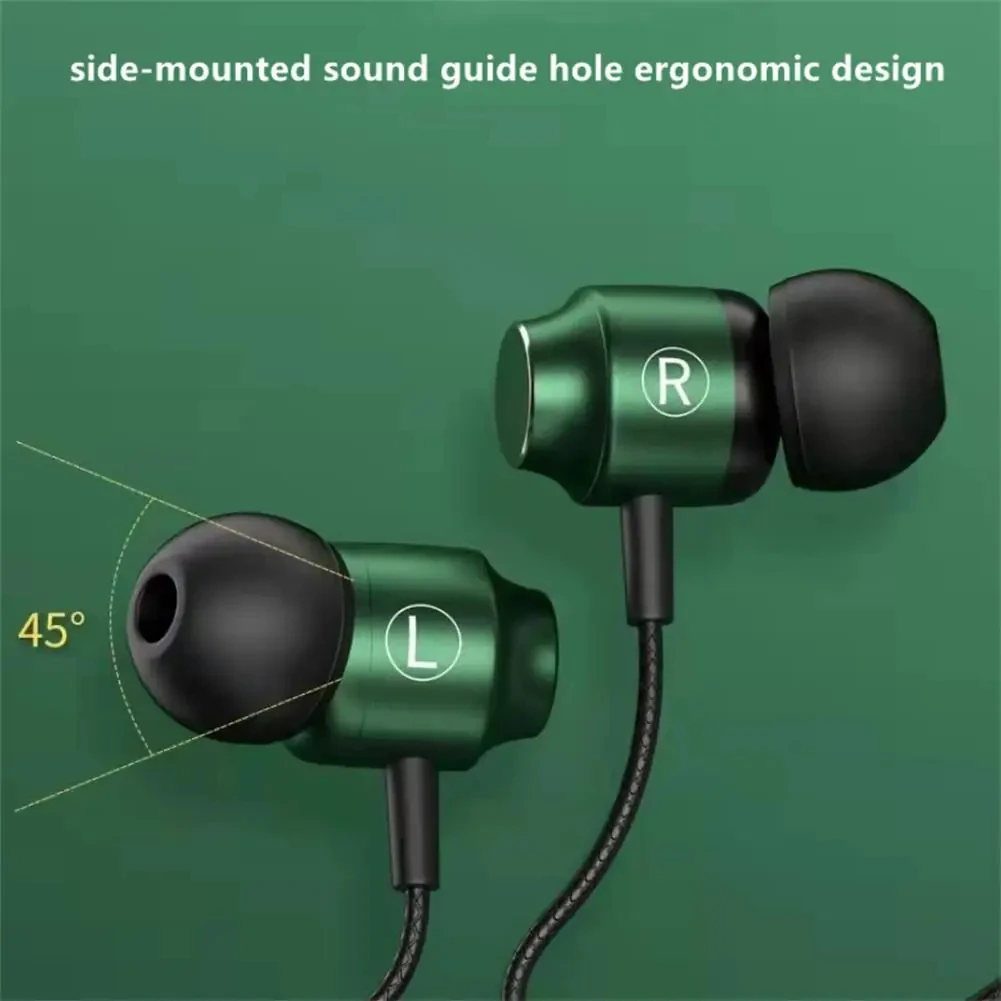 3.5mm Magnetic Wired Headphones In Ear Headset Wired Earphones with Mic Bass Stereo Earbuds Sports In-line Control For Phones
