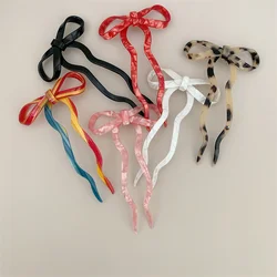 Fashion Design Bow Wave Acetate Hairpin Hair Stick for Women Girls 2024 Korean Sweet Multicolor U-shaped Hair Clasp Headdress