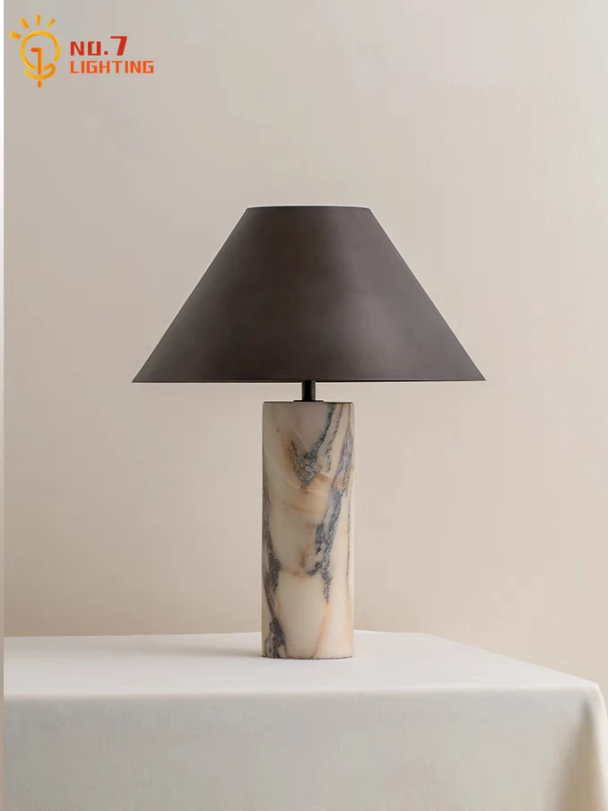 Italian Design Natural Marble Table Lamp LED E27 Minimalist Modern Desk Lights Living/model Room Bedroom Study Cafe Bar Studio