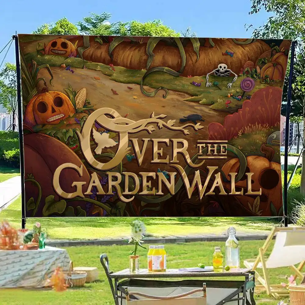 Cartoon O-Over the G-Garden W-Wall Cartoon Flag Art Science Fiction Room Home Decor Wall Hanging Home Decor Banner
