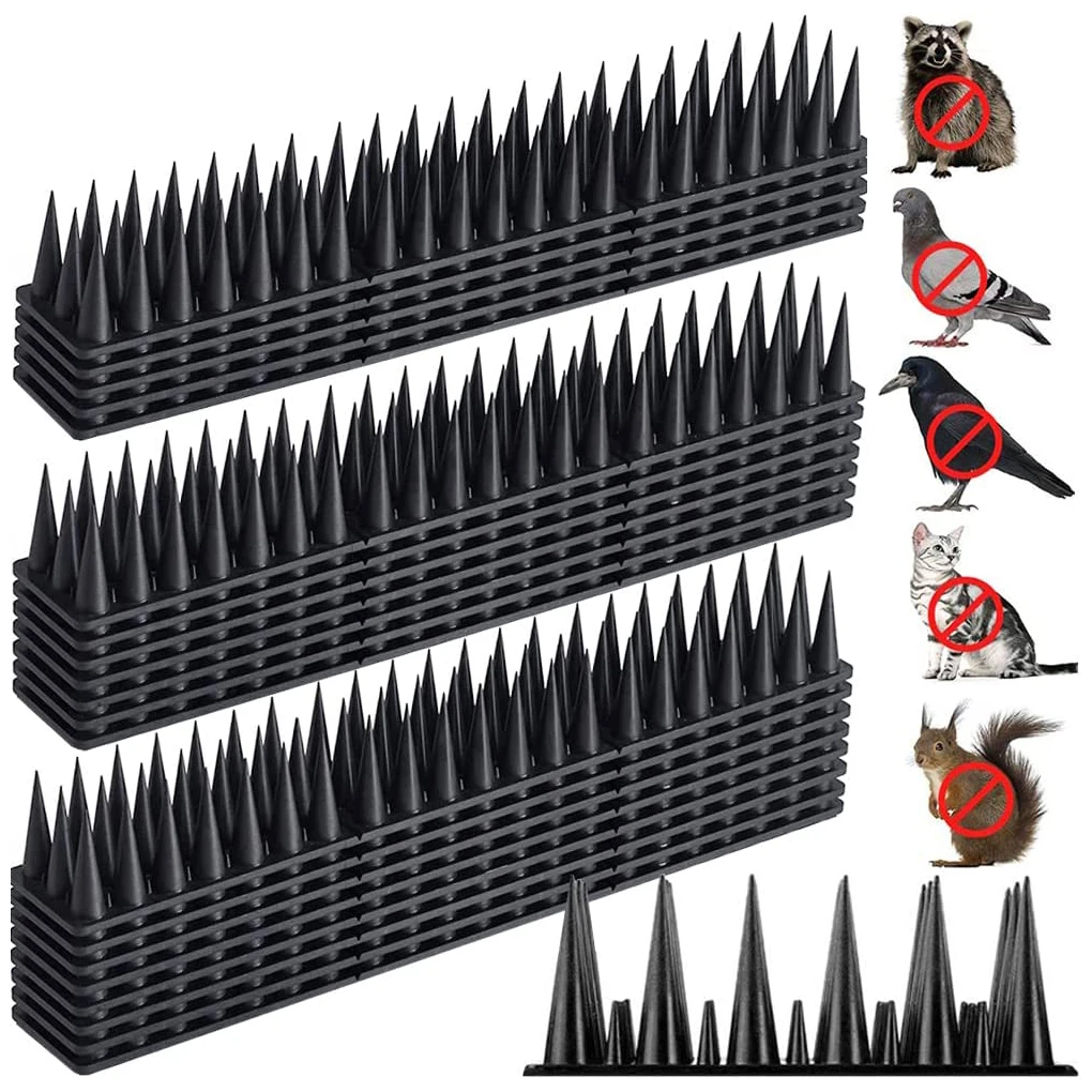 

10packs Bird Spikes-50cm Pigeon Outdoor Deterrent Spikes for Cat Keep Birds Raccoon Away,Fence Spike Anti Bird Defender Spike