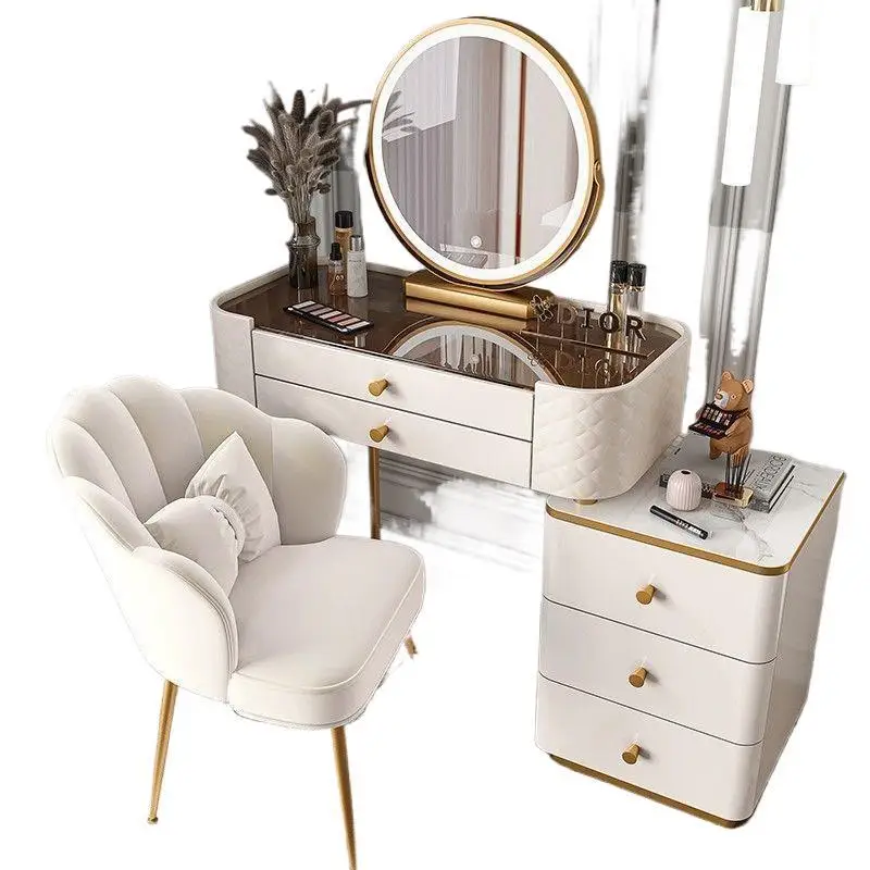 

Комод Интернет-знаменитости светлый роскошный столик для макияжа в скандинавском стиле стеклянный туалетный столик шкаф для хранения встроенный стол