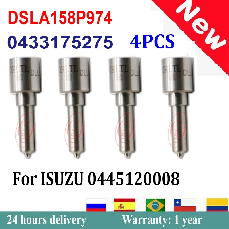 

ORLTL DSLA158P974 0433175275 for ISUZU 0445120008 0 445 120 008 Diesel Engine Injector Nozzle 4PCS