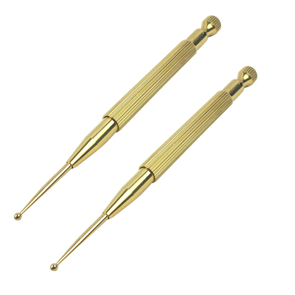 

2pcs Brass Ear Point Probe Auricular Reflex Area Massage Tool Home Hospital Durable Lightweight Round Tip Skin