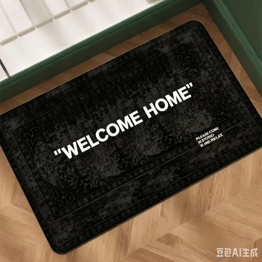 1pc Soft Absorbent Flannel Door Mat Suitable for Indoor/Outdoor Use, Non-Slip PVC Backing with 