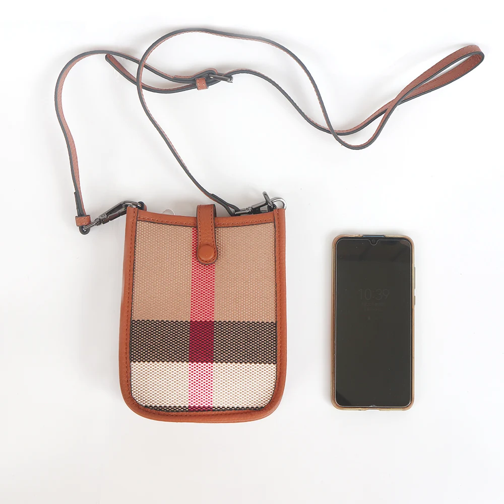 Mode Kleine Vrouwen Tas Daliy Luxe Plaid Stripes Canvas Mini Vrouwelijke Crossbody Tas Klassieke Retro Mobiele Telefoon Sling Handtas