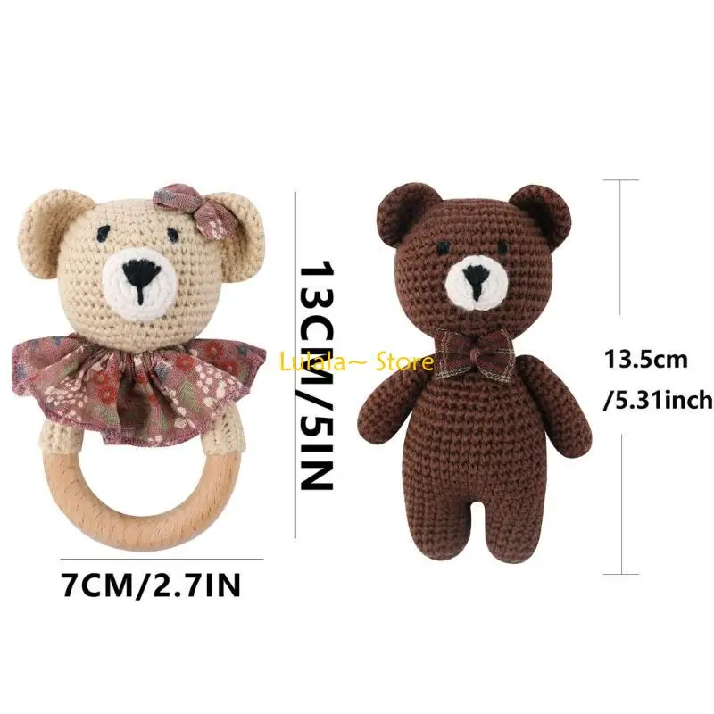 Y4QA gryzak dla dziecka szydełkowana zabawka do chwytania dla małych dzieci dekoracje do pokoju dziecięcego zabawka dla dziecka