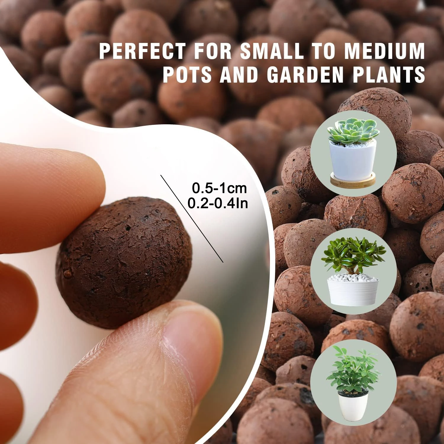 Hydroponic Expanded Clay Pellets, Suitable for Aquarium Decoration, Aquaculture, Succulents and Bonsai, Aquarium and Garden Decoration