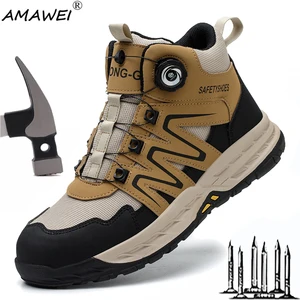 New Safety Boots Men Work Indestructible Shoes Sneakers Steel Toe Protective Boots Anti-smash Anti-puncture Work Tactical Boots