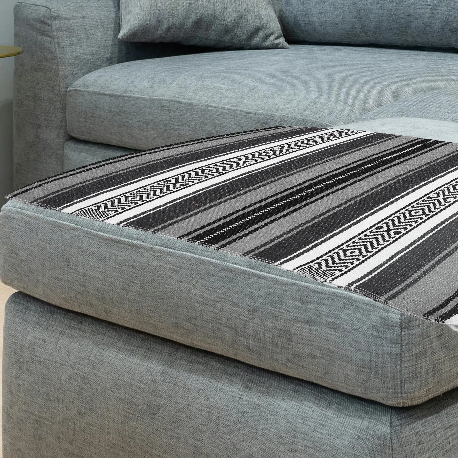 Mexican Blanket Thick Soft Vibrant Serape Throw for Living Room Bedroom Sofa Car Camping Yoga Beach 130x180cm Grey