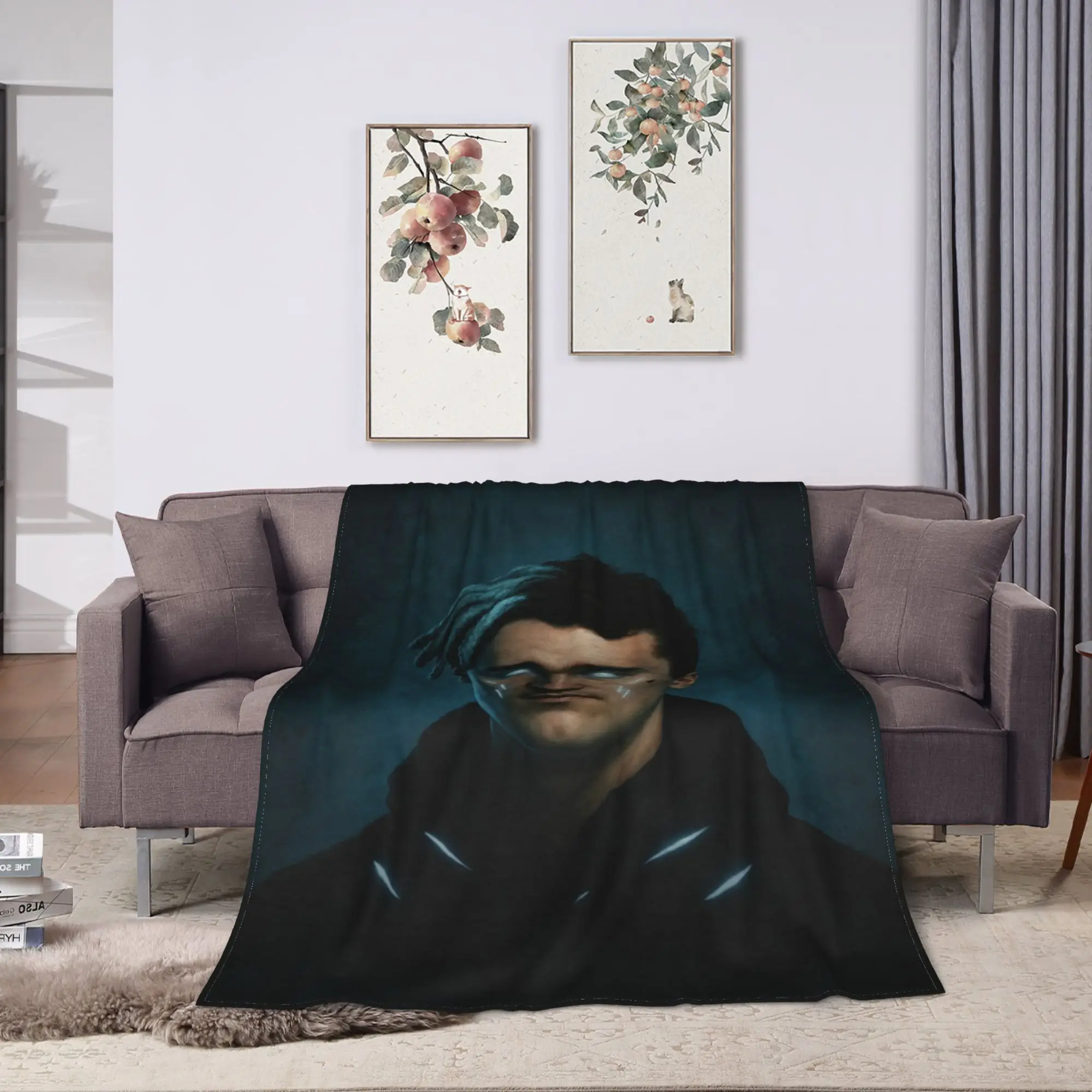 Charlie Kirk Glowing Eyes Dark Cyber Meme Blankets Boy Flannel Bedding Throws For Bedroom Soft Comfy Custom Quality Bedspread