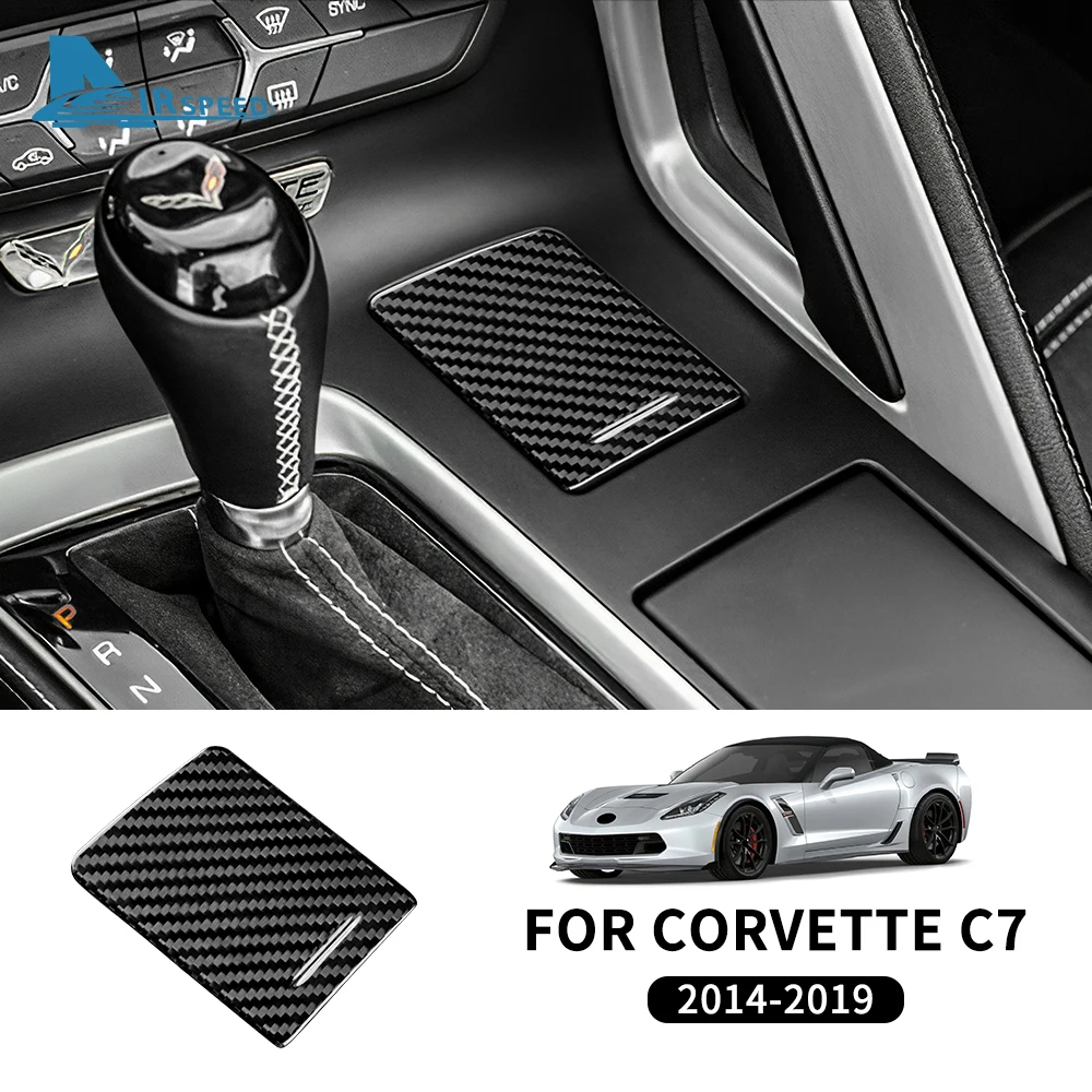 

Наклейка из настоящего твердого углеродного волокна для Chevrolet Corvette C7 2014 2015 2016 2017 2018 2019, аксессуары для интерьера прикуривателя