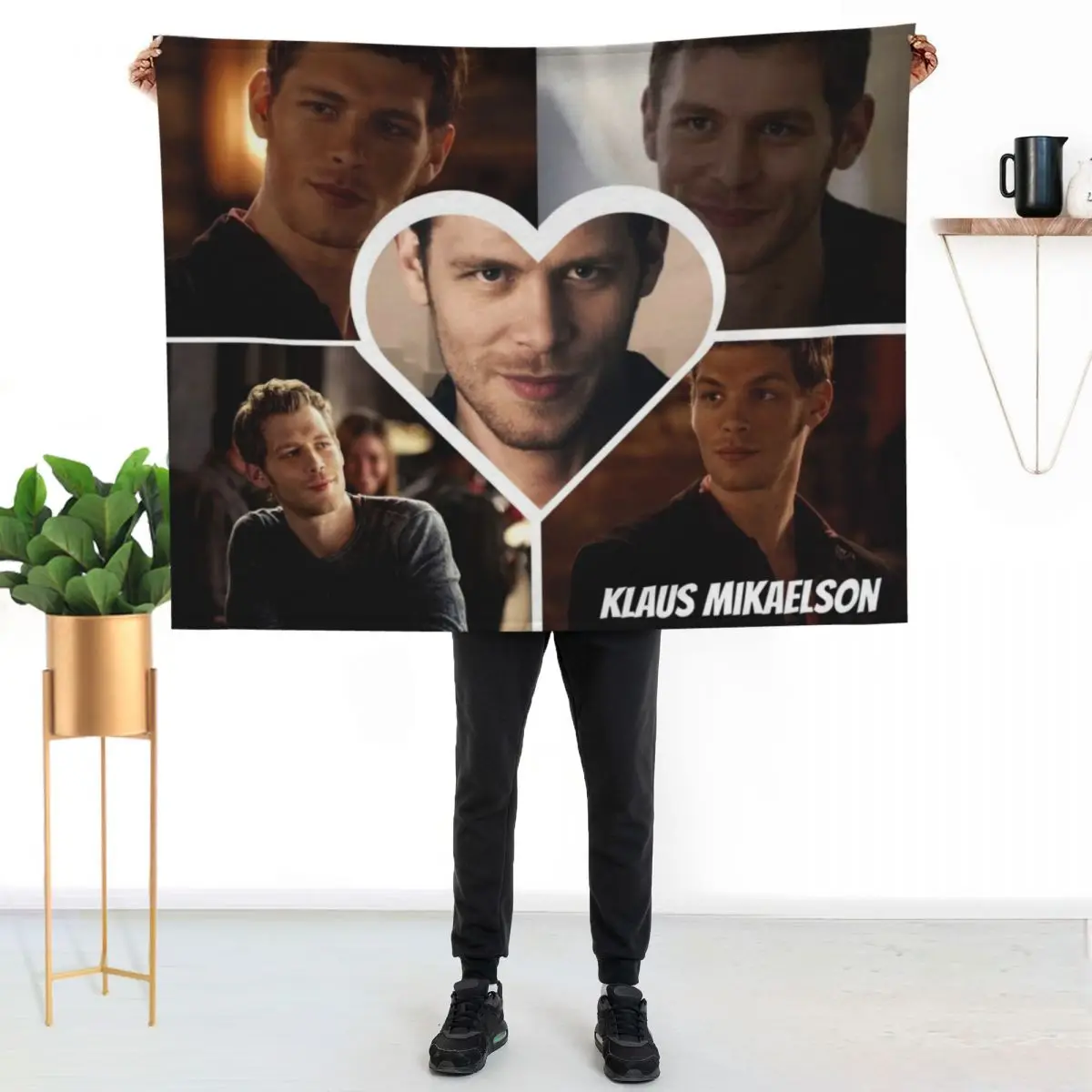 klaus mikaelson ,the originals ,the vampirediaries ,tvd ,damon salvatore Throw Blanket Plaid on the sofa Camping Thins Blankets
