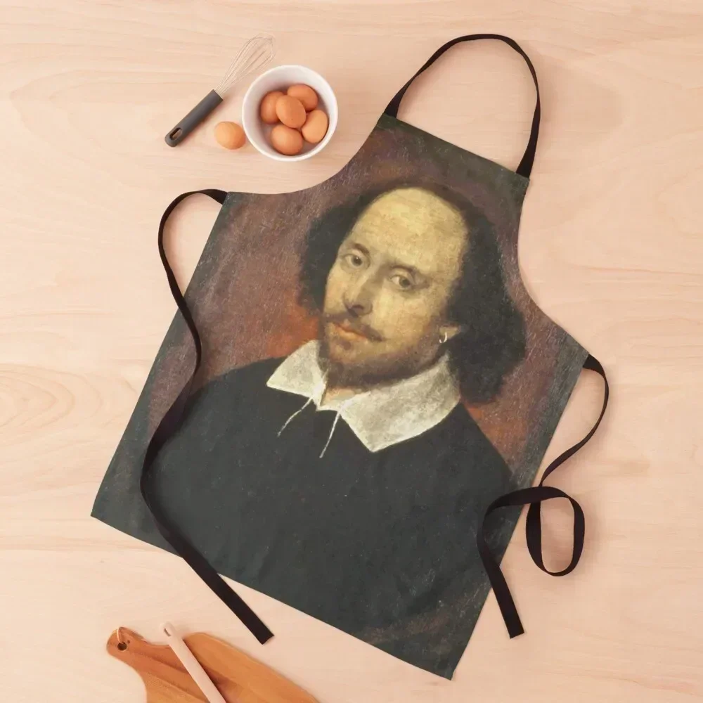 

Portrait Of William Shakespeare Apron men's barbecue Kitchen Kawaii Accessories Kitchen Front for women halloween Apron