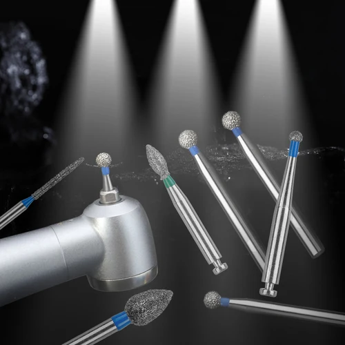 Imagen 2 del producto 10 unids/pack fresas de diamante Dental SR TC tipo taladros de odontología Dia.1.6mm para pieza de mano de alta velocidad