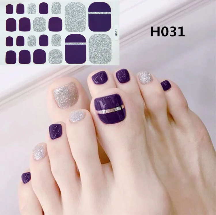 Baking Free Flower Toenail Sticker Full Toe Nail Wraps Art Polish Stickers Self-adhesive False Nail Design Manicure for Women