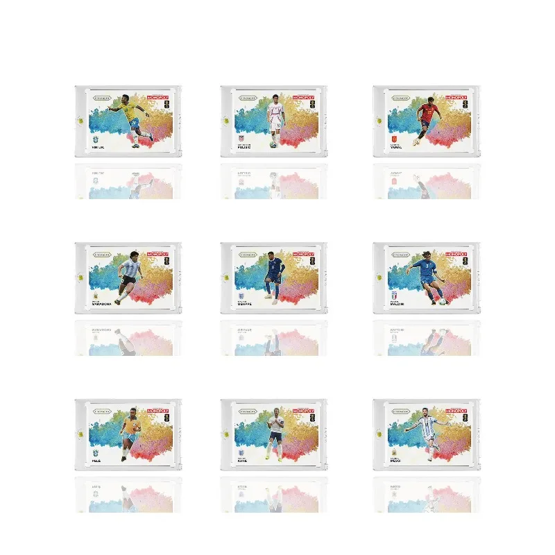 Fan Made 2026 PR Style MONO Complete 9pcs Refractor Trading Cards Messi Yamal Mbappé DIY Football Collectibles for Sports Card