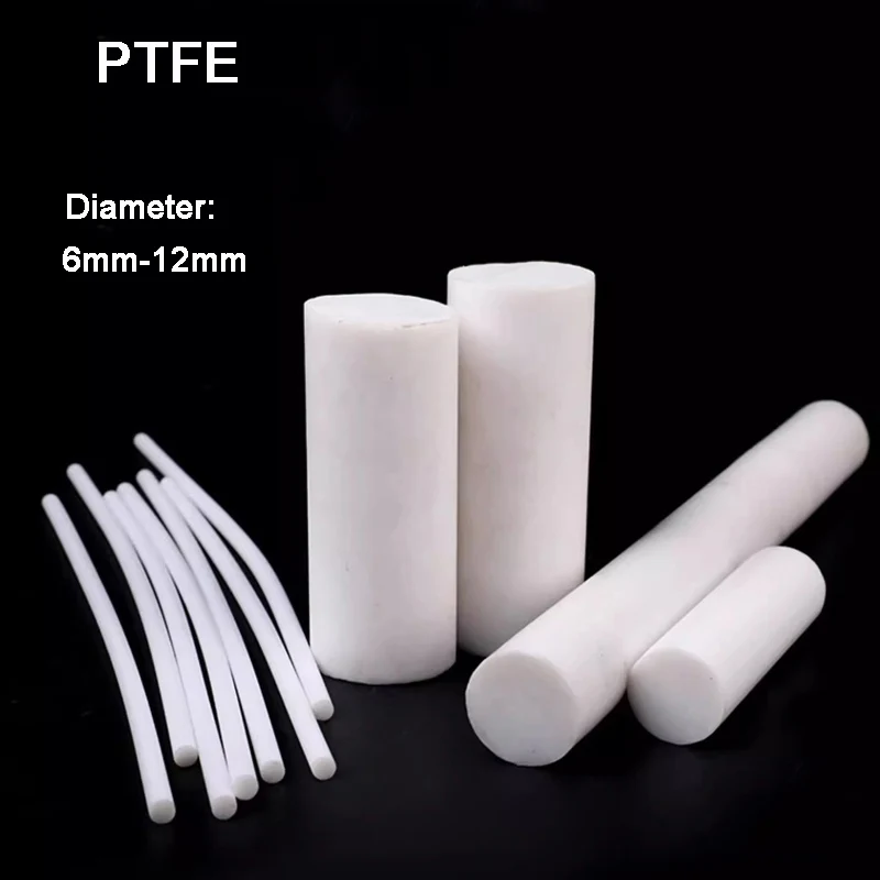 

1Pcs PTFE Bar Solid Rod PTFE Stick Polyte Trafluoroetylene Rod Polytef Diameter 6mm-12mm Length 150mm~ 400mm