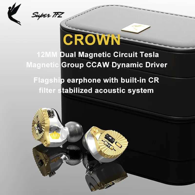 TFZ CROWN SuperTFZ 12MM Dynamic Driver HiFi Audiophile In-ear Earphone IEMs with Dual Impedance Mode Tuning Switches