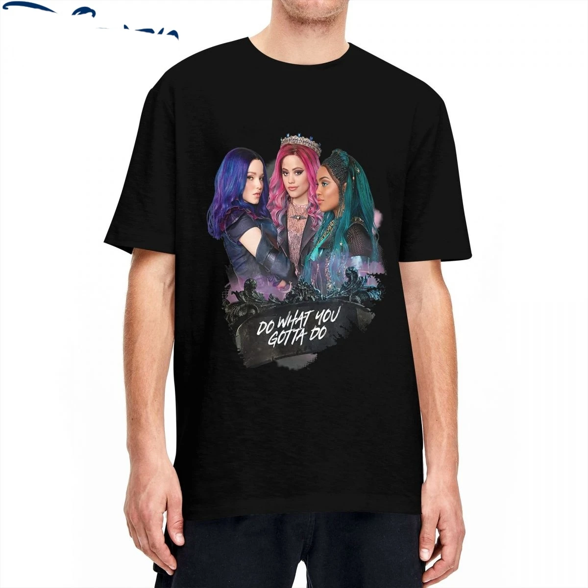 Descendants 3 T-Shirt Men Mal Uma Audrey Do What You Gotta Do Hipster Cotton Tee Shirt Crew Neck T Shirt Original Clothes