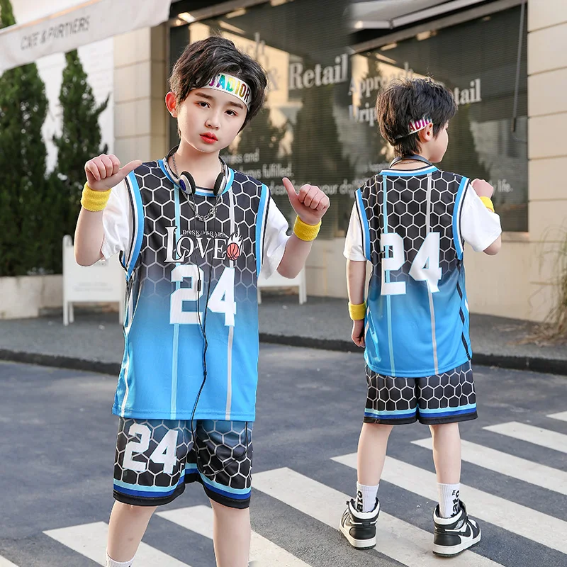 Boy and Girls Shirt Sportswear Kids Basketball Jersey Quick-drying Children Fashion ComfortableClothing Team Training Uniforms