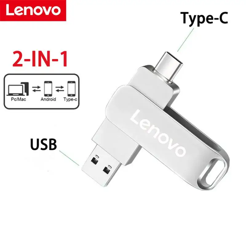 Lenovo 64TB USB 3.0 Flash Drive U Disk Type-C Interface High Speed 1TB Large Capacity 512GB 256GB Metal Pendrive Memoria Stick