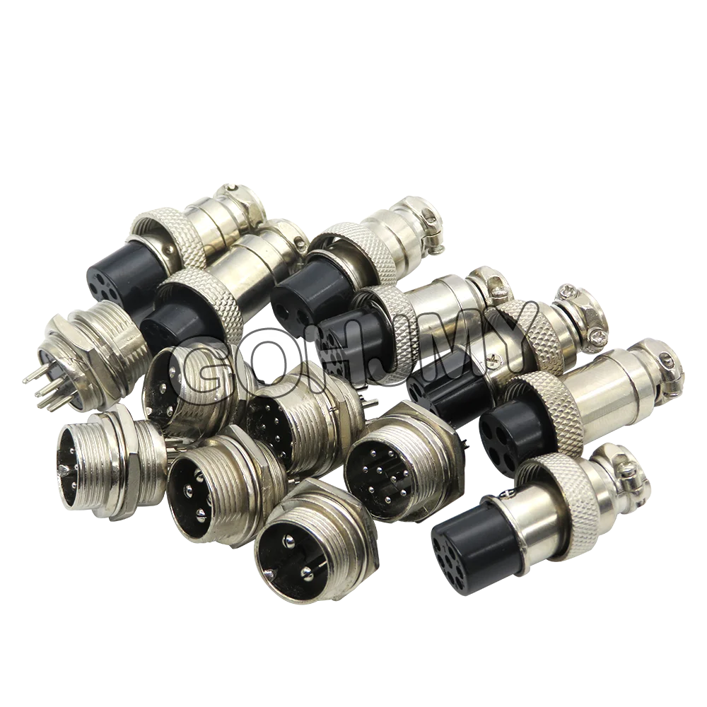 1Set GX16 2/3/4/5/6/7/8/9 Pin Male & Female 16mm BXV Metal Circular Aviation Connector Socket Plug 2PIN 3PIN 4PIN 5PIN 6PIN NEW