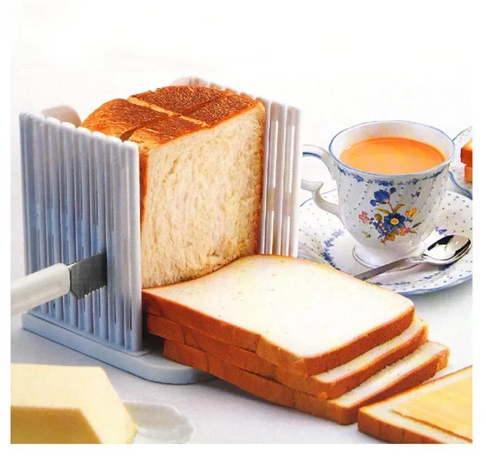 

1PC Plastic Foldable And Adjustable Bread Slicer Toast Loaf Sandwich Cutter Mold Baking Tools Kitchen Gadgets OK 0306