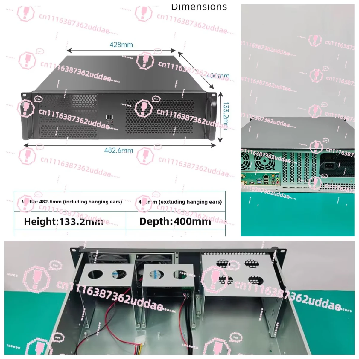 3U Industrial Control Chassis Short 400 Deep Rack Type with Multi-Hard Disk ATX Main Board Horizontal Server for Surveillance Vi