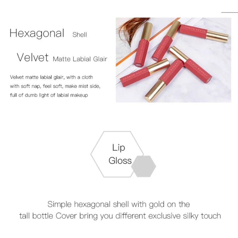 High Quality Brand Makeup Nude Lipstick Lip Gloss Waterproof Liquid Matte Lip Stick Long Lasting Quick Dry Red LipGloss Cosmetic