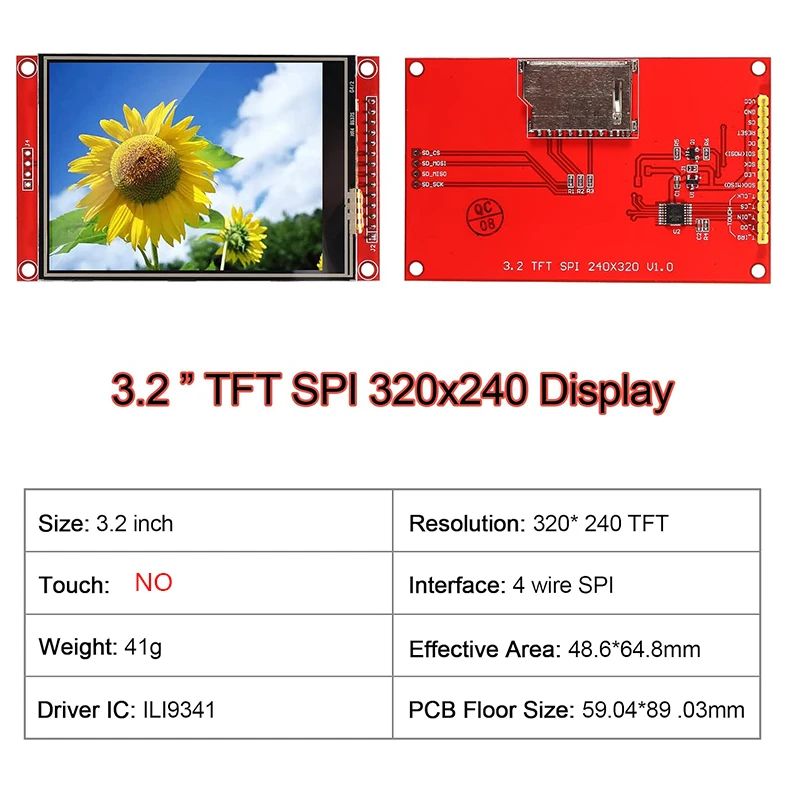 Original de fábrica 3,2 "2,8" 240*320 ILI9341 pantalla inteligente sin contacto módulo TFT LCD SPI de 2,8 pulgadas sin pantalla táctil TFT