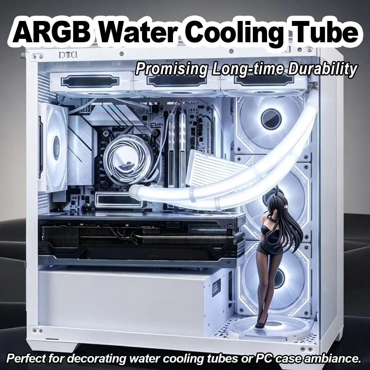 ARGB Water Cooling Neon Tubes 360 PC Led Strip Silicone Tube Led Light Game Room Decor Multiple Lighting Modes  PC Home Gift LED