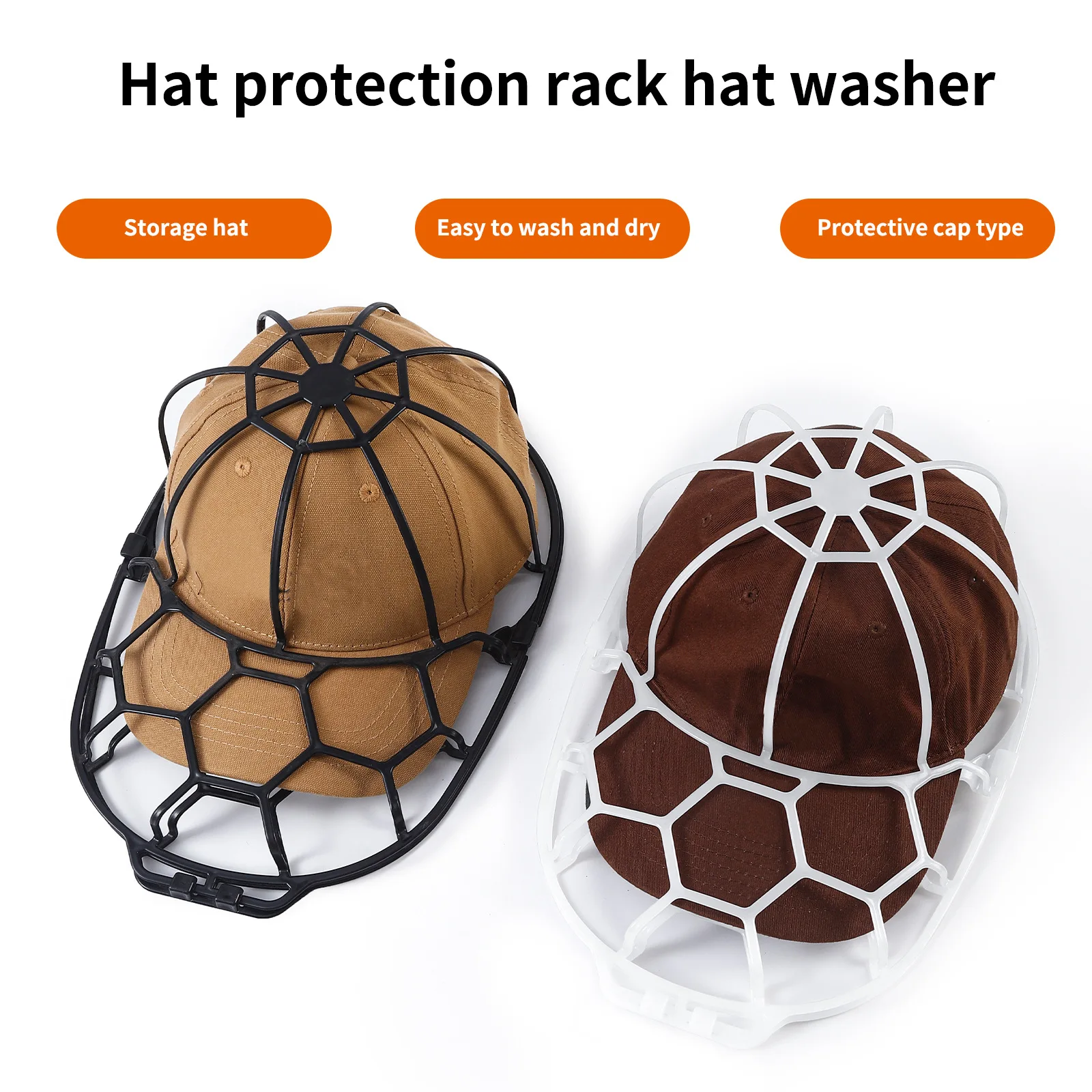 Sac de lavage de casquette de baseball pour machine à laver |   Support de cadre de Cage de nettoyage de chapeau Anti-déformation, Support de protection du linge à domicile