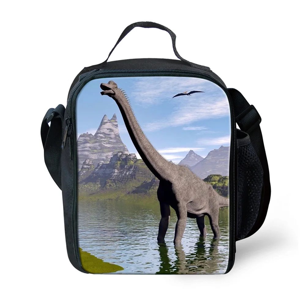 Classic Popular Crossbody dinosaur Lunchbox Thermal insulation Food Lunch Bag 3D Printed Picnic Insulated Handbags Ice Bags