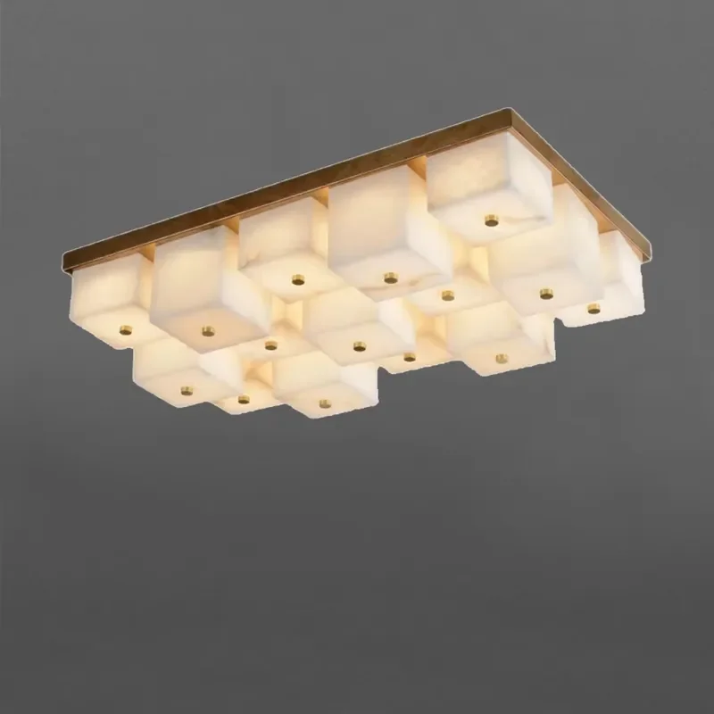 Nordic Alabaster Chandelier Modern Ceiling Light Fixture For Living Room Villa Hotel Restaurant Decor Elegant Pendant Lamp