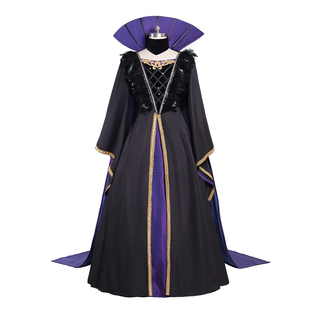 

Renaissance Medieval Cosplay Vintage Gothic Bandage Flare Sleeve Floor Length Goth Vampire Wizard Dress