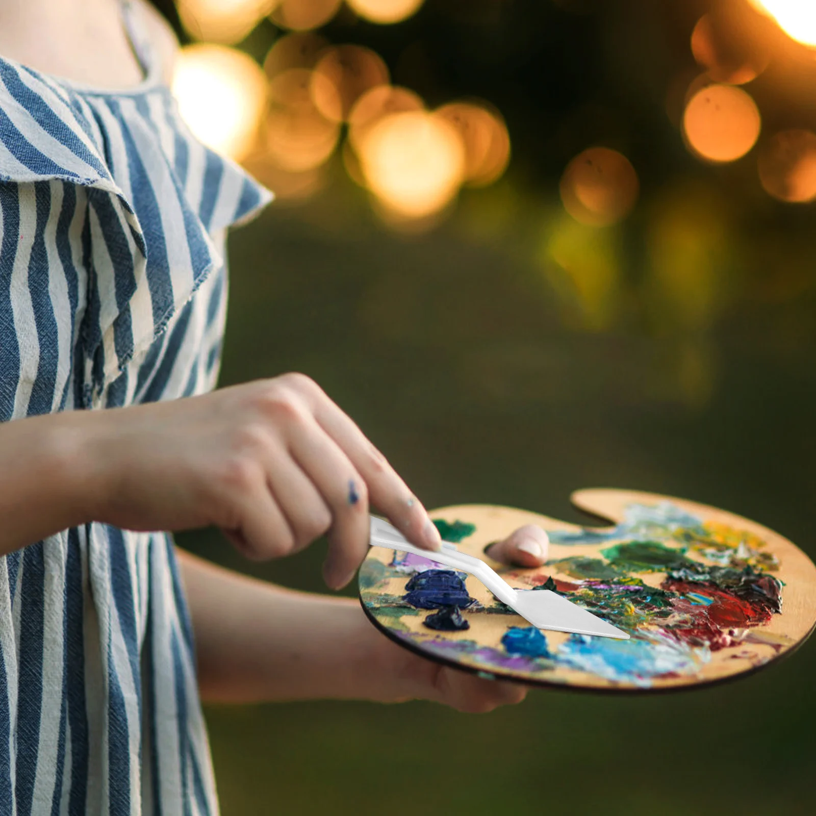 Espátulas de tintas a óleo, raspadores de pintura, ferramentas artísticas, mistura de desenho, paleta de plástico, suprimentos misturadores