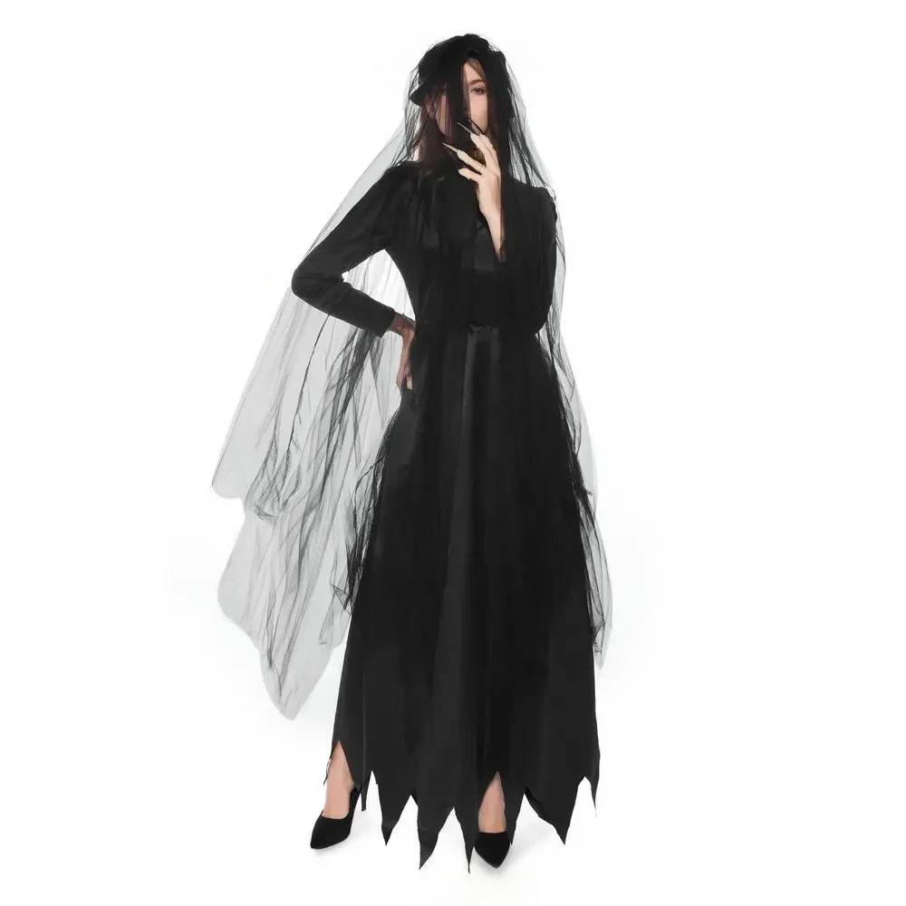 

2024 New Dark Witch Halloween Costume Cosplay Nightclub DS Vampire Witches Play Uniform Cosplay Dress Dropshipping