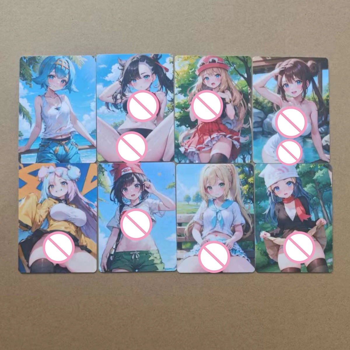 

Pocket Monsters Double side Sexy Card Cynthia Akari Irida No Mosaic PTCG Animation Collection Card Cartoon DIY Cards