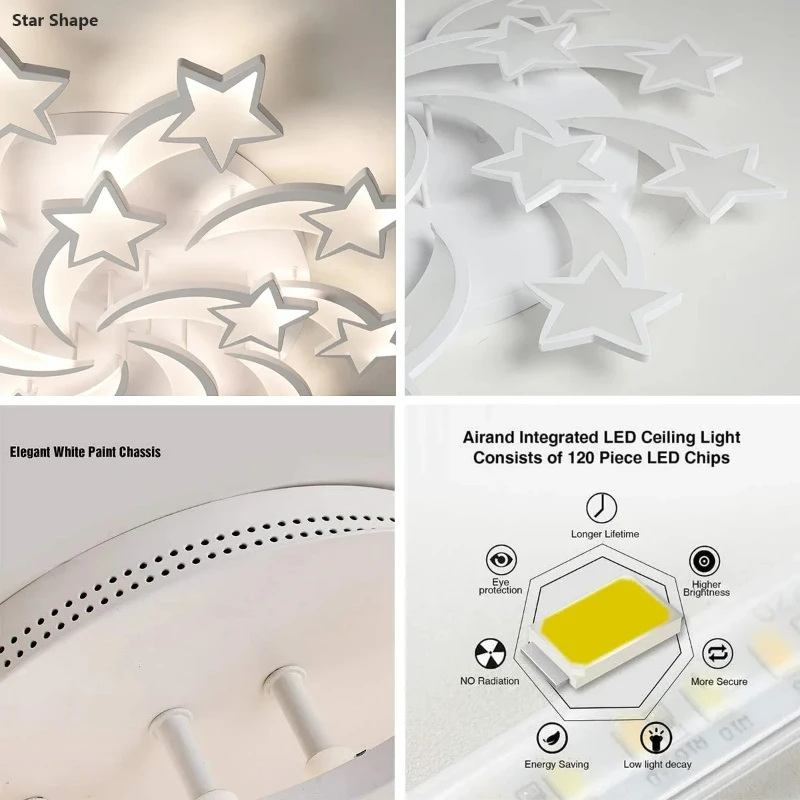 Lampada da soffitto nordica Led soggiorno per bambini moderna camera da letto apparecchio di illuminazione corridoio creativo Boy Star Decor lampadario luce