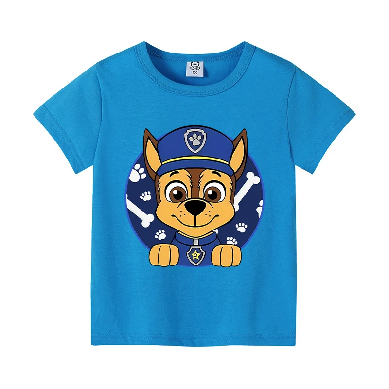 New Paw Patrol T-shirts for Children Boys Tops Cartoon Printed Cute Kids Girls Casuals Short Sleeves 2024 Baby Summer Clothes